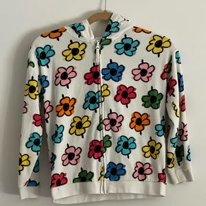 Girls Hanna Andersson size 140 (10) zip flower jacket